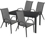 Mojawo Gartengarnitur Sitzgarnitur 5-teilig L125xB70cm Non-Wood Anthrazit