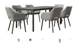 KAWOLA Gartenm&ouml;bel Set AMUR 7-tlg. Aluminium grau