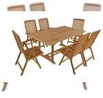DELUKE Garten-Sitzgruppe MADS 7-tlg. - Teak, Teakbraun | Gartenm&ouml;bel-Set
