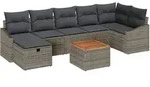vidaXL Gartensofa-set 8 stk. Grau Poly-Rattan 3359573