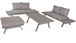 DELUKE Gartenloungeset CESAR 4-tlg - Aluminium, Hellgrau | Gartenm&ouml;bel Set...