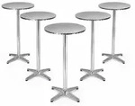 TRUTZHOLM 5x Stehtisch 2in1 h&ouml;henverstellbar 70/115cm &Oslash;60cm Aluminium...