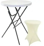 TRUTZHOLM Stehtisch mit Husse Partytisch klappbar ca. &Oslash; 80 cm H&ouml;he 110 cm
