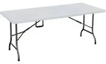 DELUKE Gartentisch MELVIN rechteckig klappbar - Kunststoff, Wei&szlig;, 180x75x72cm 