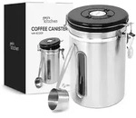 kaffeedose luftdicht kaffeebohnen Edelstahl aromadicht L&ouml;ffel 1.8L