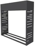 ML-Design Kaminholzregal Au&szlig;en mit Pflanzkasten, Metall Brennholzregal