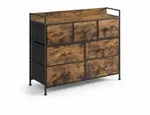 Relaxdays Kommode, 7 Stoffschubladen, Industrial, HBT: 98x85x28,5 cm, Wohnzimmer,