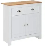 KADIMA DESIGN Sideboard mit 2 Schubladen 79x81x34,5 cm Kommode Wei&szlig; / Eiche...