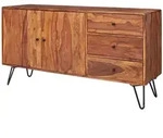 KADIMA DESIGN Sideboard WL5.629 Sheesham Massivholz 145x75x40 cm Landhaus...