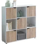 KADIMA DESIGN Sideboard MASSA 89 x 91 x 29 cm B&uuml;cherregal mit 9 F&auml;chern...