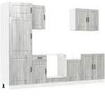 vidaXL 7-tlg. K&uuml;chenschrank-Set Kalmar Grau Sonoma Holzwerkstoff
