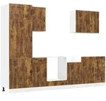 vidaXL 7-tlg. K&uuml;chenschrank-Set Kalmar R&auml;uchereiche Holzwerkstoff