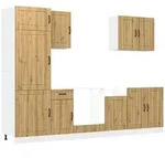 vidaXL 7-tlg. K&uuml;chenschrank-Set Lucca Artisan-Eiche Holzwerkstoff