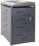 Mendler 1er-M&uuml;lltonnenverkleidung HWC-H40, M&uuml;lltonnenbox, Pflanzkasten