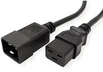 ROLINE Netzkabel Stecker C20 - Buchse C19, schwarz, 2 m