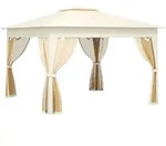 COSTWAY 3,3x3,3m Pavillon, Pop-up mit 4 Moskitonetzen, Doppeldach & Tasche,