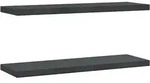 vidaXL Wandregale 2 Stk. 75x23,5x3 cm Schwarz Edelstahl