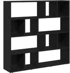vidaXL B&uuml;cherschrank/Raumteiler Eiche schwarz 105x24x102 cm