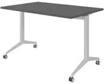 b&uuml;m&ouml; Seminartisch klappbar fahrbar 120x80 cm graphit, Gestell silber - Klapptisch