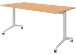 b&uuml;m&ouml; Seminartisch klappbar fahrbar 160x80 cm Buche, Gestell silber - Klapptisch
