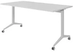 b&uuml;m&ouml; Seminartisch klappbar fahrbar 160x80 cm grau, Gestell silber - Klapptisch