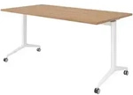 b&uuml;m&ouml; Seminartisch klappbar fahrbar 160x80 cm Nussbaum, Gestell wei&szlig; - Klapptisch