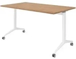 b&uuml;m&ouml; Seminartisch klappbar fahrbar 140x80 cm Nussbaum, Gestell wei&szlig; -...