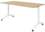 b&uuml;m&ouml; Seminartisch klappbar fahrbar 160x80 cm Eiche, Gestell wei&szlig; - Klapptisch