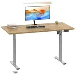 VCM Schreibtisch Lona Silber / Honig-Eiche H. 71-120 x B. 110 x T. 50 cm
