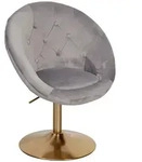Chesterfield-Loungesessel `Adda`: 360&deg; Drehfunktion, Samtbezug, Trompetenfu&szlig;,