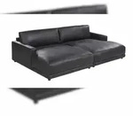 KAWOLA Big Sofa MARLIN Lederfaserstoff schwarz