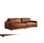 KAWOLA Sofa MARLIN 3-Sitzer Lederfaserstoff cognac
