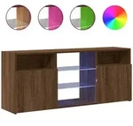 vidaXL TV-Schrank mit LED-Leuchten Braun Eichen-Optik 120x30x50 cm