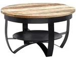 KADIMA DESIGN Couchtisch 60x34x60 cm Mango Massivholz / Metall Industrial...