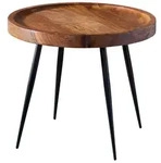 KADIMA DESIGN Beistelltisch 46x40x46 cm Sheesham Holz Metall Couchtisch,...