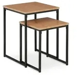 Relaxdays Beistelltisch 2er Set, stapelbar, Industrie Design, Satztisch 2 Gr&ouml;&szlig;en,