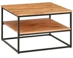 KADIMA DESIGN Couchtisch 60x60x41 cm Massivholz Metall Sofatisch Wohnzimmertisch