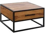 KADIMA DESIGN Couchtisch Massivholz / Metall Sofatisch 65x38x65cm, Design
