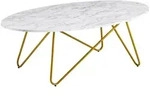 KADIMA DESIGN Couchtisch 120x40x60 cm mit Marmor Optik Wei&szlig;, Wohnzimmertisch...
