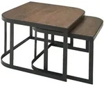 KADIMA DESIGN Couchtisch 2er Set Mango Massivholz / Metall Wohnzimmertisch...