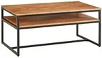 KADIMA DESIGN Couchtisch 100x60x45 cm Massivholz Metall Sofatisch...