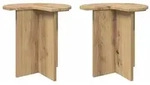 vidaXL Beistelltisch 2 stk. Artisan-Eiche &Oslash; 39 x 38 cm Holzwerkstoff