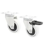 WAGNER Design 3C - Lenkrollen soft 2tlg. Set - &Oslash; 75 mm, wei&szlig;, 1 mit Bremse,