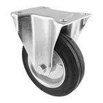 WAGNER Soft-Bockrolle - &Oslash; 125 mm, Stahl Felge verzinkt, Vollgummi, Anschraubplatte,