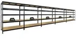 PROREGAL Mega Deal 5er-Set Schwerlastregal Rivet | HxBxT 180x150x60cm | Fachlast
