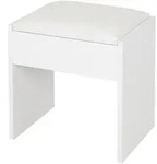 ECD Germany Hocker Wei&szlig; 40x43x29,5 cm Holz gepolstert Kunstleder Polsterhocker