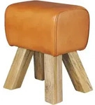 KADIMA DESIGN Design Turnbock Sitzhocker Braun 40 x 30 x 47 cm, Turnhocker...