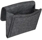 Relaxdays Betttasche, zum Einh&auml;ngen, 5 F&auml;cher, Aufbewahrung Bett, Sofa, Filz