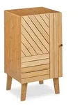 Relaxdays Badschrank Bambus, verstellbare Ablage, variabel montierbare T&uuml;r, HBT: