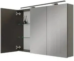 Planetm&ouml;bel ARIA Spiegelschrank 120 cm Anthrazit mit schwarzer LED-Leuchte und